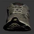 Beige And Gray Running Shoes With N Logo Gold Sole And Lace Up Design